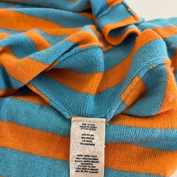 Soft Surroundings Womens Tunic Sweater Size Medium Cashmere Wool Blue Striped - Picture 8 of 9